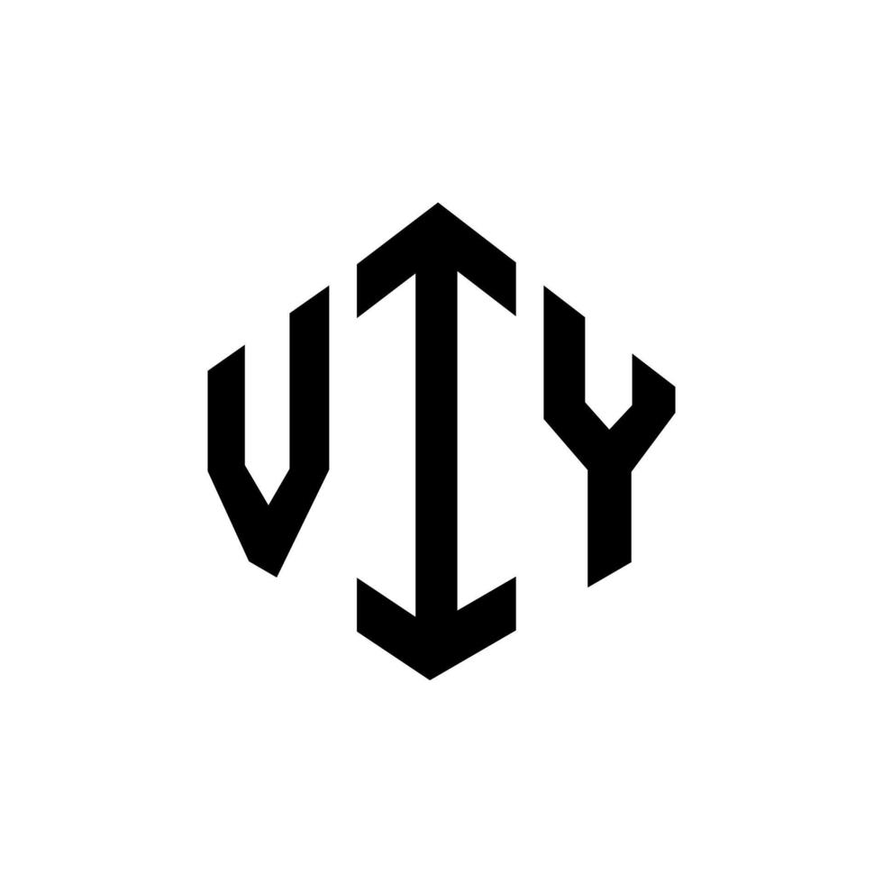 design del logo della lettera viy con forma poligonale. disegno del logo a forma di poligono e cubo viy. colori bianco e nero del modello di logo di vettore di esagono viy. viy monogramma, logo aziendale e immobiliare.