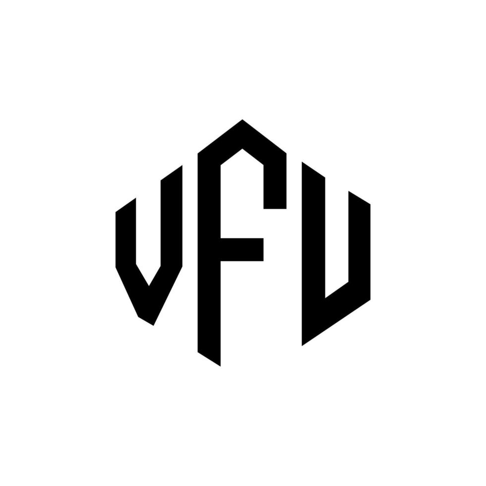 design del logo della lettera vfu con forma poligonale. vfu poligono e design del logo a forma di cubo. vfu esagono logo modello vettoriale colori bianco e nero. monogramma vfu, logo aziendale e immobiliare.
