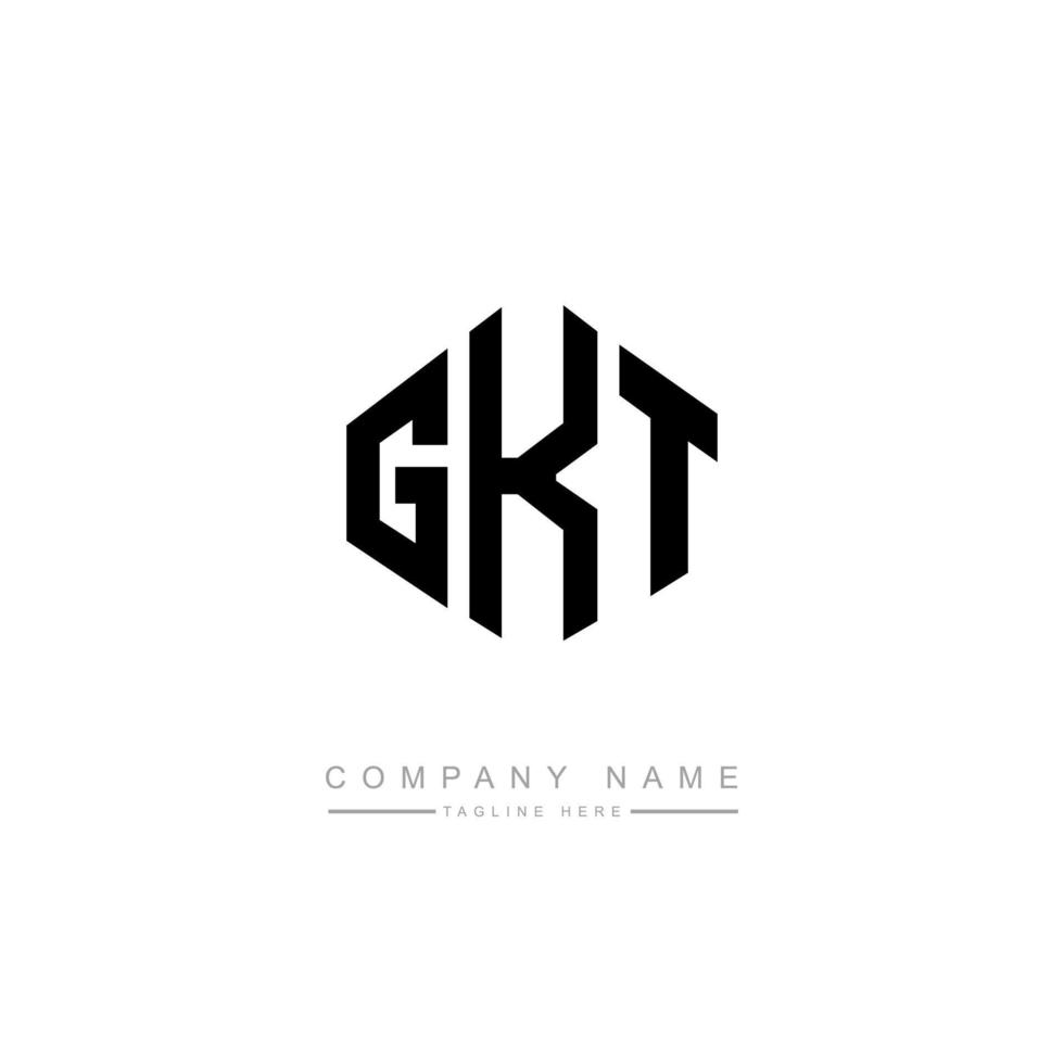 design del logo della lettera gkt con forma poligonale. design del logo a forma di poligono e cubo gkt. gkt esagono logo modello vettoriale colori bianco e nero. monogramma gkt, logo aziendale e immobiliare.