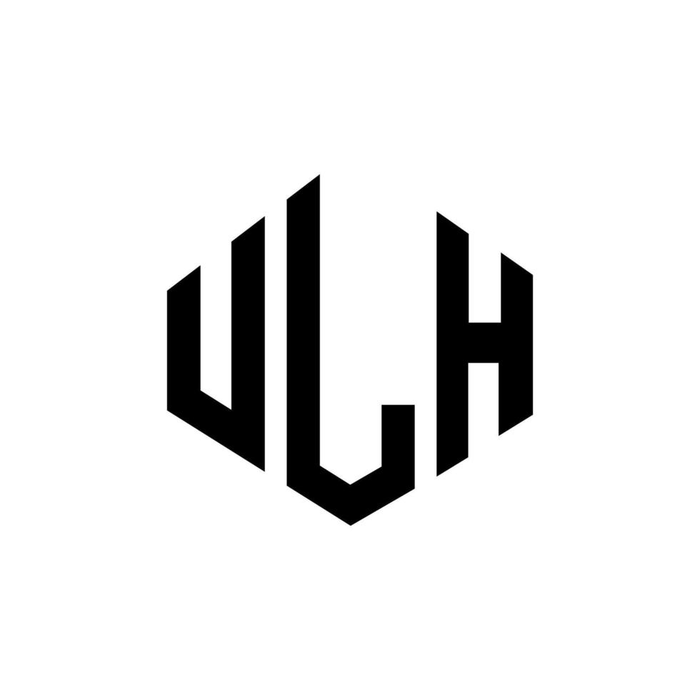 design del logo della lettera ulh con forma poligonale. design del logo a forma di poligono e cubo ulh. colore bianco e nero del modello di logo vettoriale esagonale ulh. monogramma ulh, logo aziendale e immobiliare.