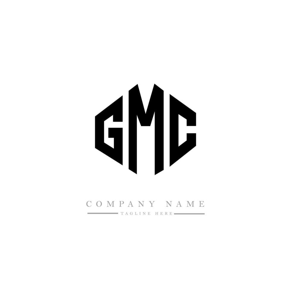 design del logo della lettera gmc con forma poligonale. gmc poligono e design del logo a forma di cubo. gmc modello di logo vettoriale esagonale colori bianco e nero. monogramma gmc, logo aziendale e immobiliare.