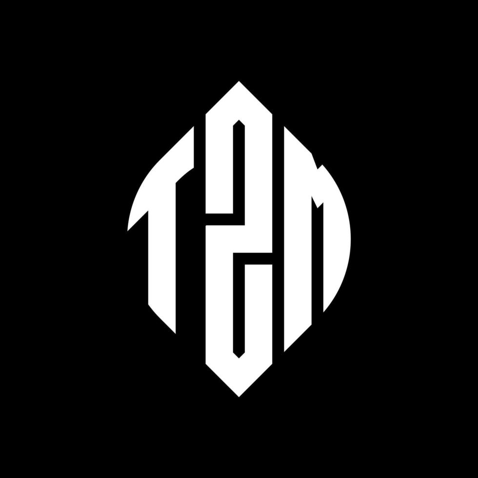 tzm circle letter logo design con forma circolare ed ellittica. tzm lettere ellittiche con stile tipografico. le tre iniziali formano un logo circolare. tzm cerchio emblema astratto monogramma lettera marchio vettore. vettore