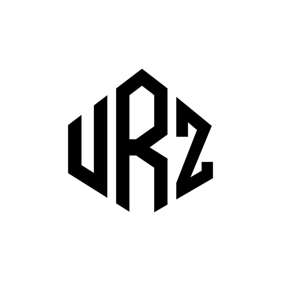 design del logo della lettera urz con forma poligonale. urz poligono e design del logo a forma di cubo. urz modello di logo vettoriale esagonale colori bianco e nero. monogramma urz, logo aziendale e immobiliare.