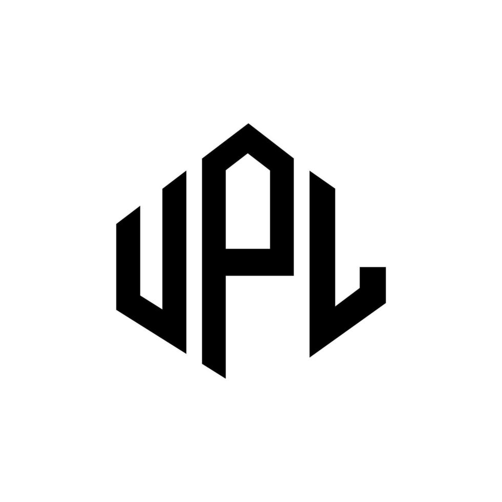 design del logo della lettera upl con forma poligonale. design del logo a forma di poligono e cubo upl. upl modello di logo vettoriale esagonale colori bianco e nero. monogramma upl, logo aziendale e immobiliare.