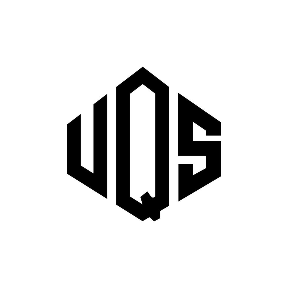 design del logo della lettera uqs con forma poligonale. uqs poligono e design del logo a forma di cubo. uqs modello di logo vettoriale esagonale colori bianco e nero. monogramma uqs, logo aziendale e immobiliare.