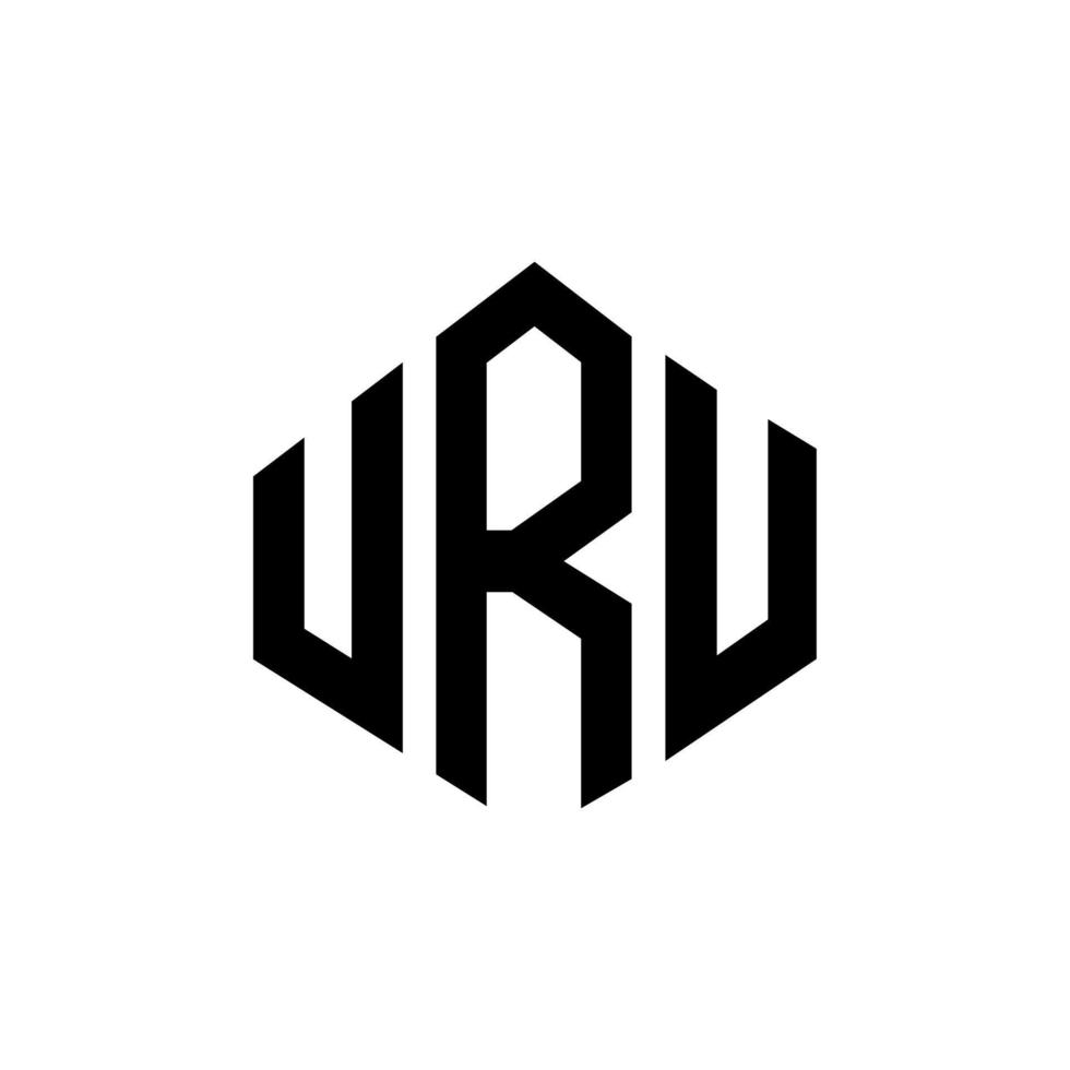 design del logo della lettera uru con forma poligonale. design del logo a forma di poligono e cubo uru. modello di logo vettoriale esagonale uru colori bianco e nero. monogramma uru, logo aziendale e immobiliare.