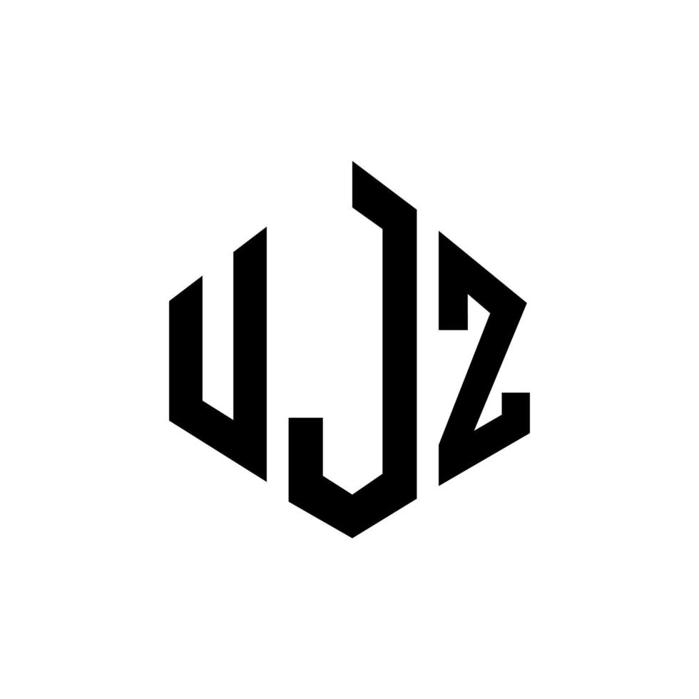 design del logo della lettera ujz con forma poligonale. design del logo a forma di poligono e cubo ujz. ujz modello di logo vettoriale esagonale colori bianco e nero. monogramma ujz, logo aziendale e immobiliare.