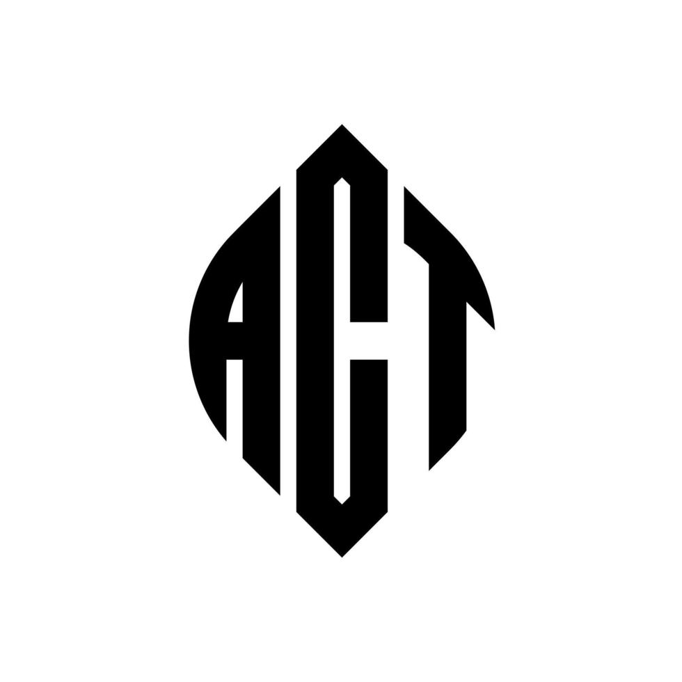 act circle letter logo design con forma circolare ed ellittica. agire lettere ellittiche con stile tipografico. le tre iniziali formano un logo circolare. atto cerchio emblema astratto monogramma lettera marchio vettore. vettore