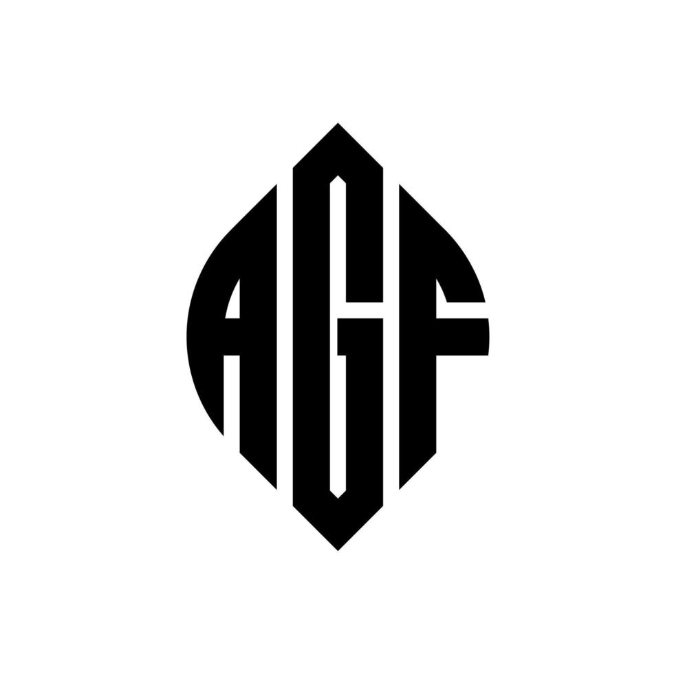 design del logo della lettera del cerchio agf con forma circolare ed ellittica. agf lettere ellittiche con stile tipografico. le tre iniziali formano un logo circolare. agf cerchio emblema astratto monogramma lettera marchio vettore. vettore