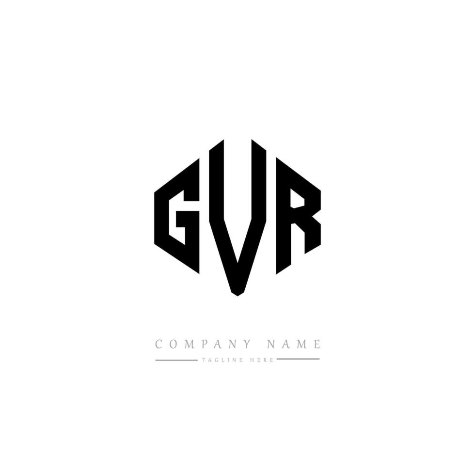 design del logo della lettera gvr con forma poligonale. gvr poligono e design del logo a forma di cubo. gvr esagono logo modello vettoriale colori bianco e nero. monogramma gvr, logo aziendale e immobiliare.