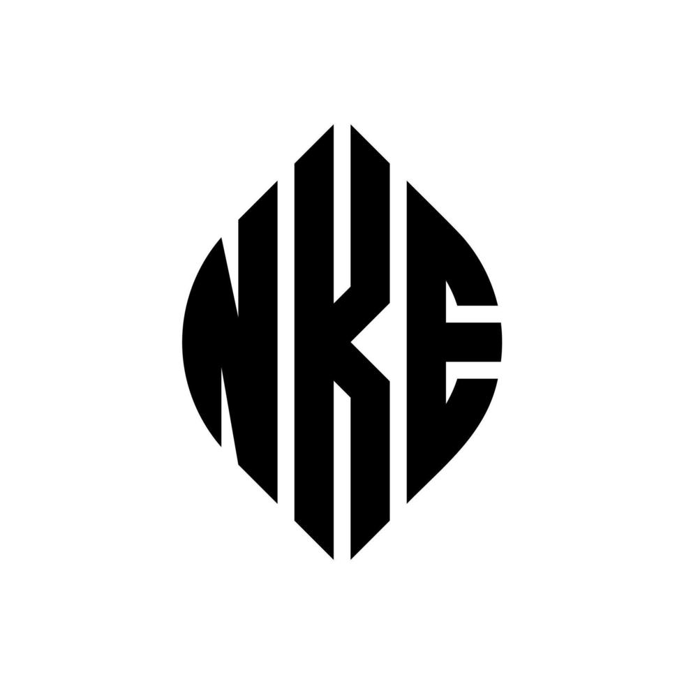 nke circle letter logo design con forma circolare ed ellittica. nke lettere ellittiche con stile tipografico. le tre iniziali formano un logo circolare. nke cerchio emblema astratto monogramma lettera marchio vettore. vettore