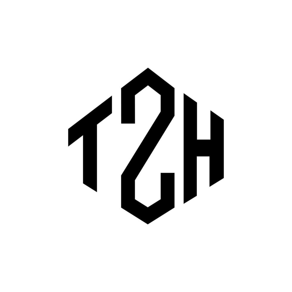 tzh lettera logo design con forma poligonale. tzh poligono e design del logo a forma di cubo. tzh esagono logo modello vettoriale colori bianco e nero. monogramma tzh, logo aziendale e immobiliare.