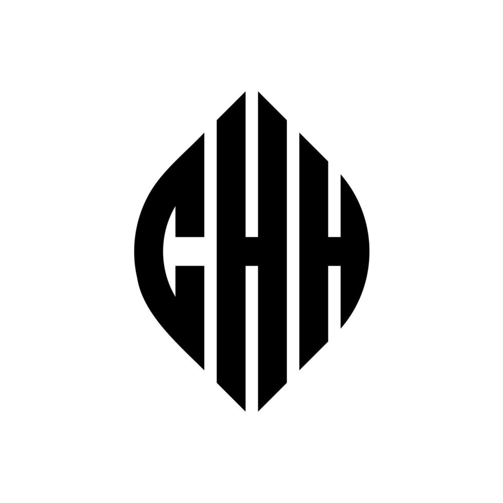 chh circle letter logo design con forma circolare ed ellittica. chh lettere ellittiche con stile tipografico. le tre iniziali formano un logo circolare. chh cerchio emblema astratto monogramma lettera marchio vettore. vettore