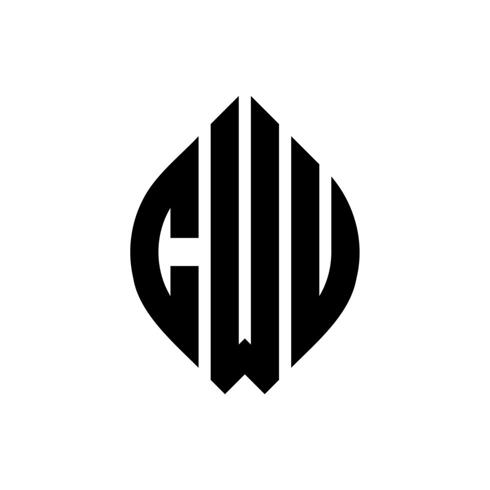 cwu circle letter logo design con forma circolare ed ellittica. cwu lettere ellittiche con stile tipografico. le tre iniziali formano un logo circolare. cwu cerchio emblema astratto monogramma lettera marchio vettore. vettore