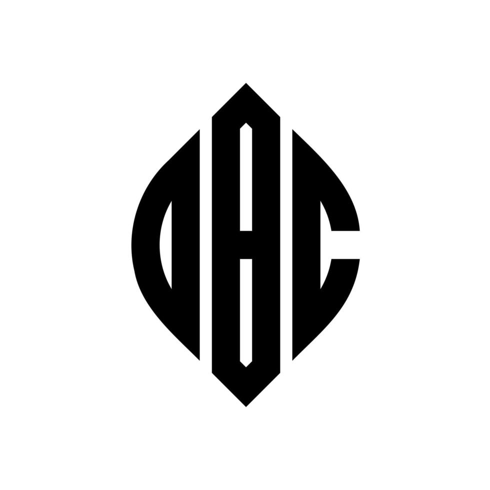 design del logo della lettera del cerchio dbc con forma circolare ed ellittica. lettere dbc ellisse con stile tipografico. le tre iniziali formano un logo circolare. dbc cerchio emblema astratto monogramma lettera marchio vettore. vettore