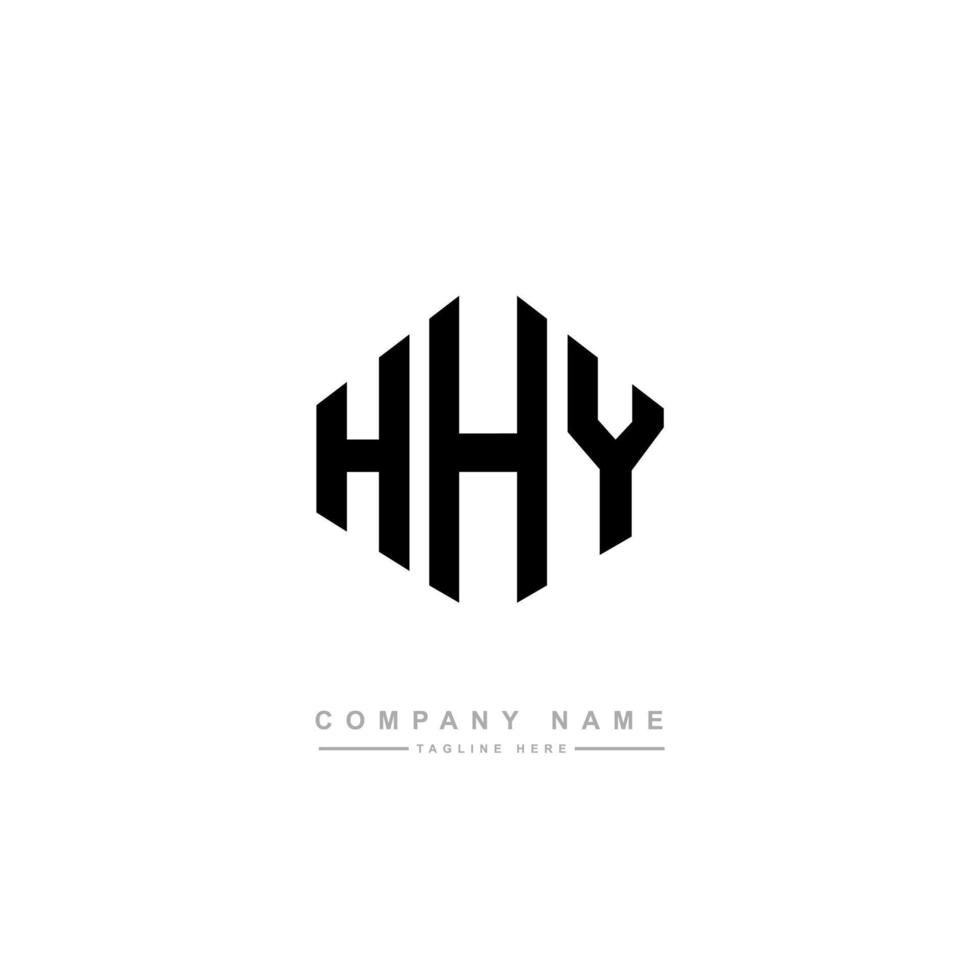 hhy lettera logo design con forma poligonale. hhy design del logo a forma di poligono e cubo. hhy esagono modello logo vettoriale colori bianco e nero. hhy monogramma, logo aziendale e immobiliare.