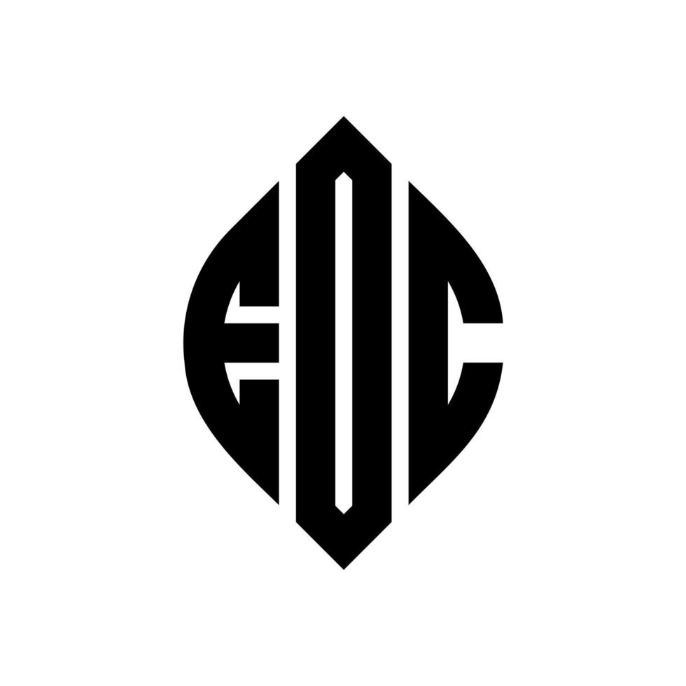 edc circle letter logo design con forma circolare ed ellittica. edc lettere ellittiche con stile tipografico. le tre iniziali formano un logo circolare. edc cerchio emblema astratto monogramma lettera marchio vettore. vettore