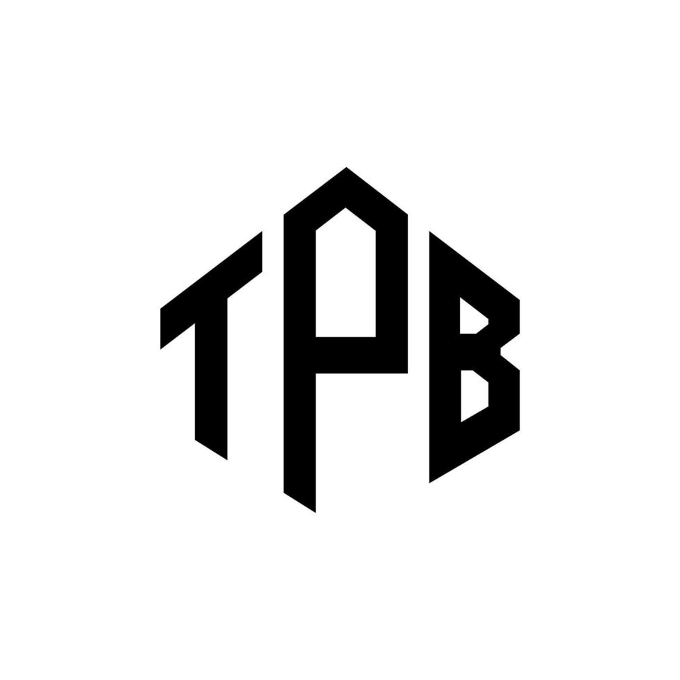 design del logo della lettera tpb con forma poligonale. tpb poligono e design del logo a forma di cubo. tpb modello di logo vettoriale esagonale colori bianco e nero. monogramma tpb, logo aziendale e immobiliare.