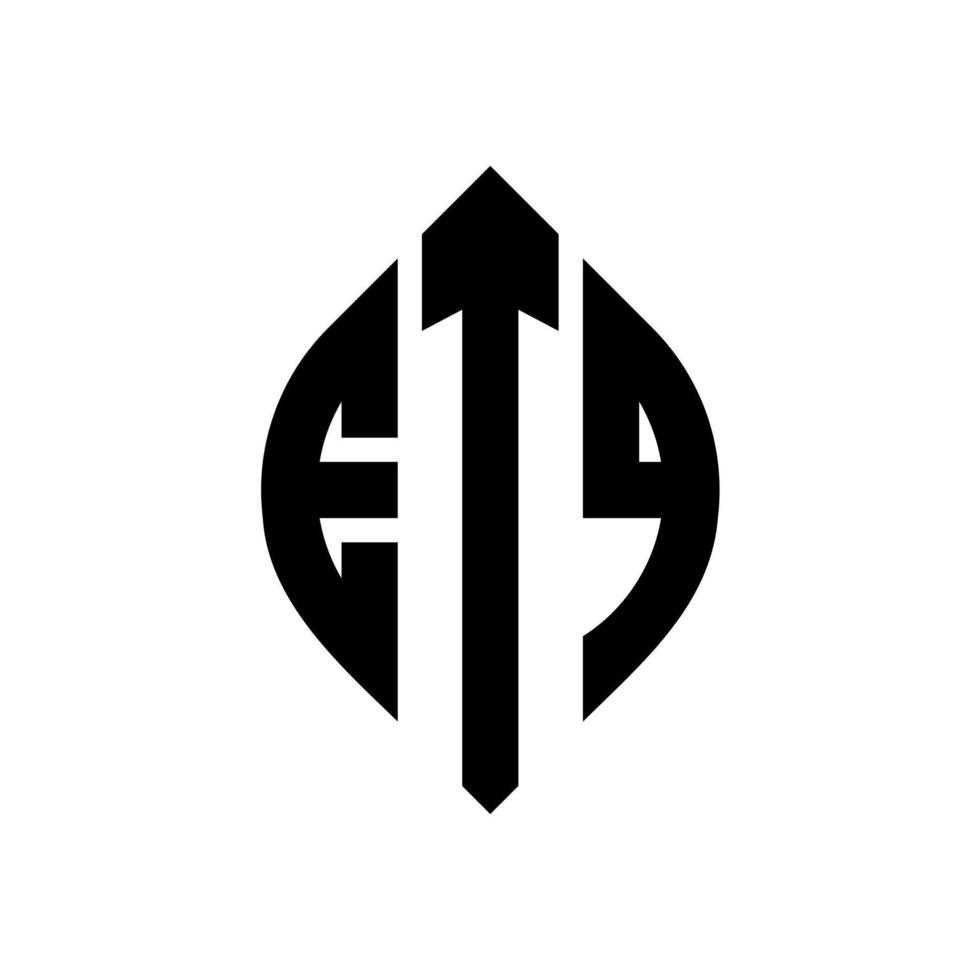 etq design del logo della lettera del cerchio con forma circolare ed ellittica. etq lettere ellittiche con stile tipografico. le tre iniziali formano un logo circolare. etq cerchio emblema astratto monogramma lettera marchio vettore. vettore