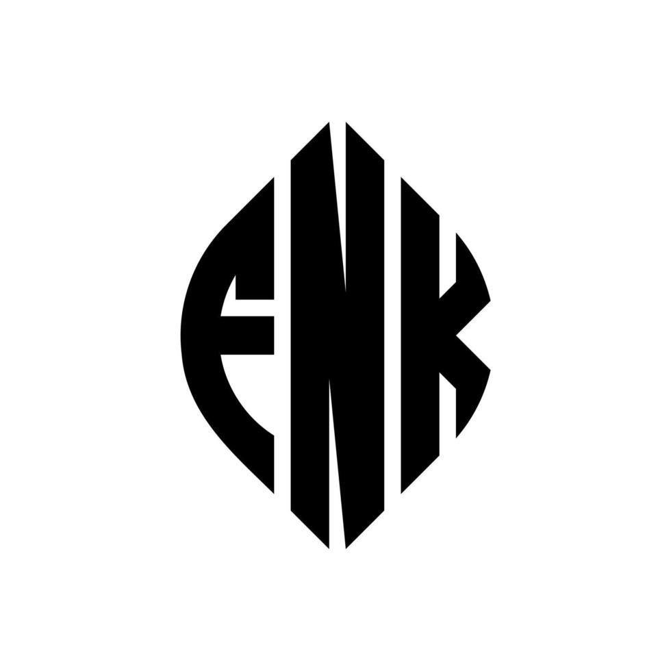 fnk cerchio lettera logo design con cerchio ed ellisse. fnk lettere ellittiche con stile tipografico. le tre iniziali formano un logo circolare. fnk cerchio emblema astratto monogramma lettera marchio vettore. vettore