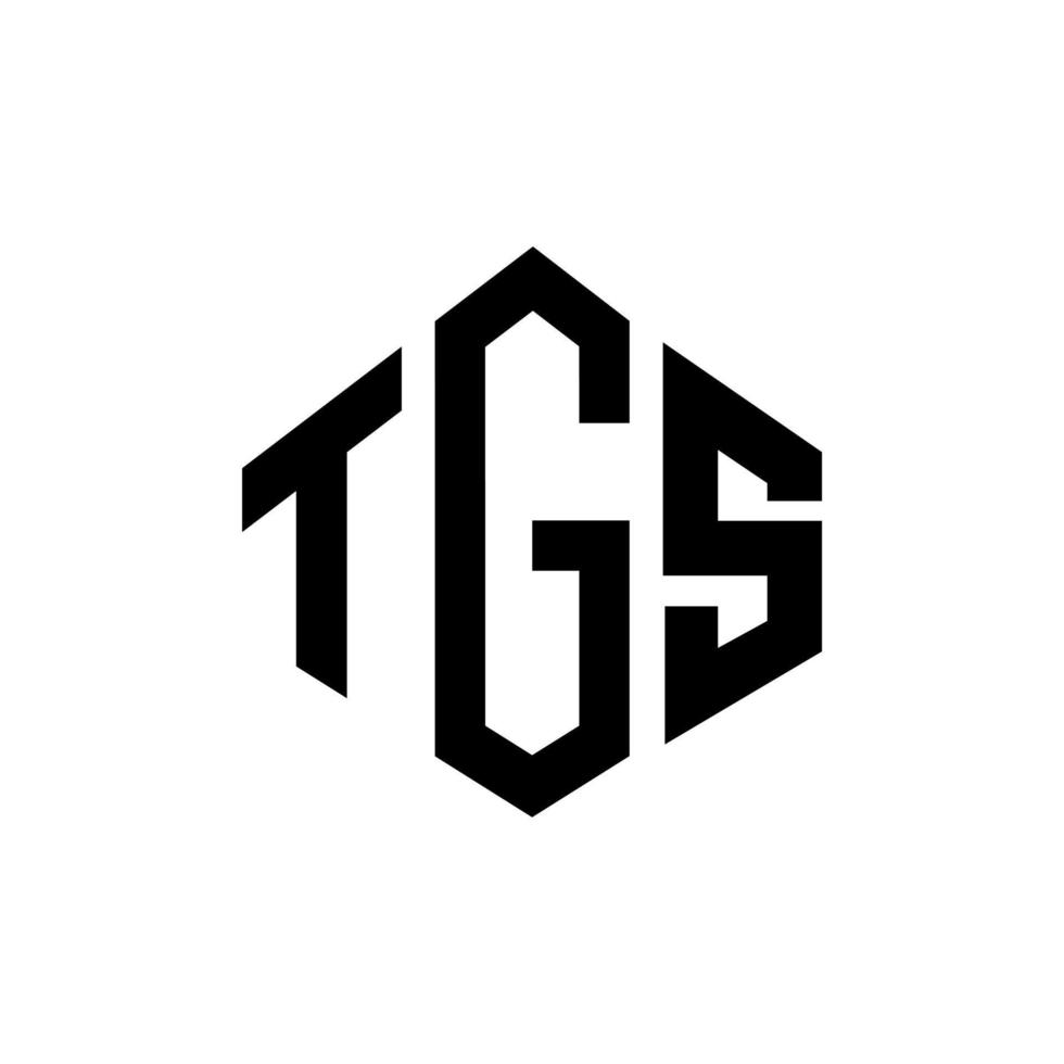 design del logo della lettera tgs con forma poligonale. tgs poligono e design del logo a forma di cubo. tgs modello di logo vettoriale esagonale colori bianco e nero. monogramma tgs, logo aziendale e immobiliare.