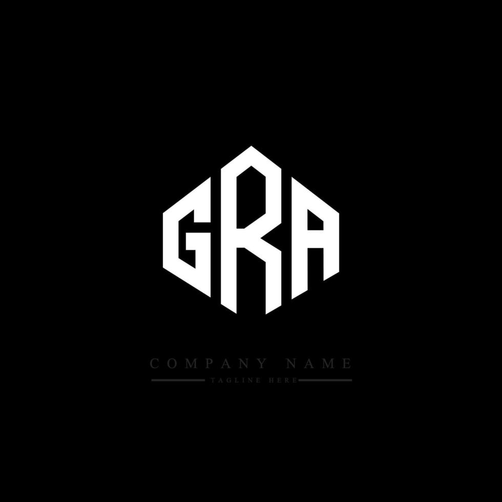 gra lettera logo design con forma poligonale. gra poligono e design del logo a forma di cubo. gra esagonale modello logo vettoriale colori bianco e nero. gra monogramma, logo aziendale e immobiliare.