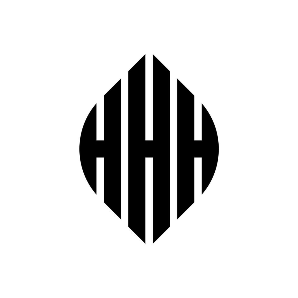 hhh cerchio lettera logo design con cerchio ed ellisse. hhh lettere ellittiche con stile tipografico. le tre iniziali formano un logo circolare. hhh cerchio emblema astratto monogramma lettera marchio vettore. vettore