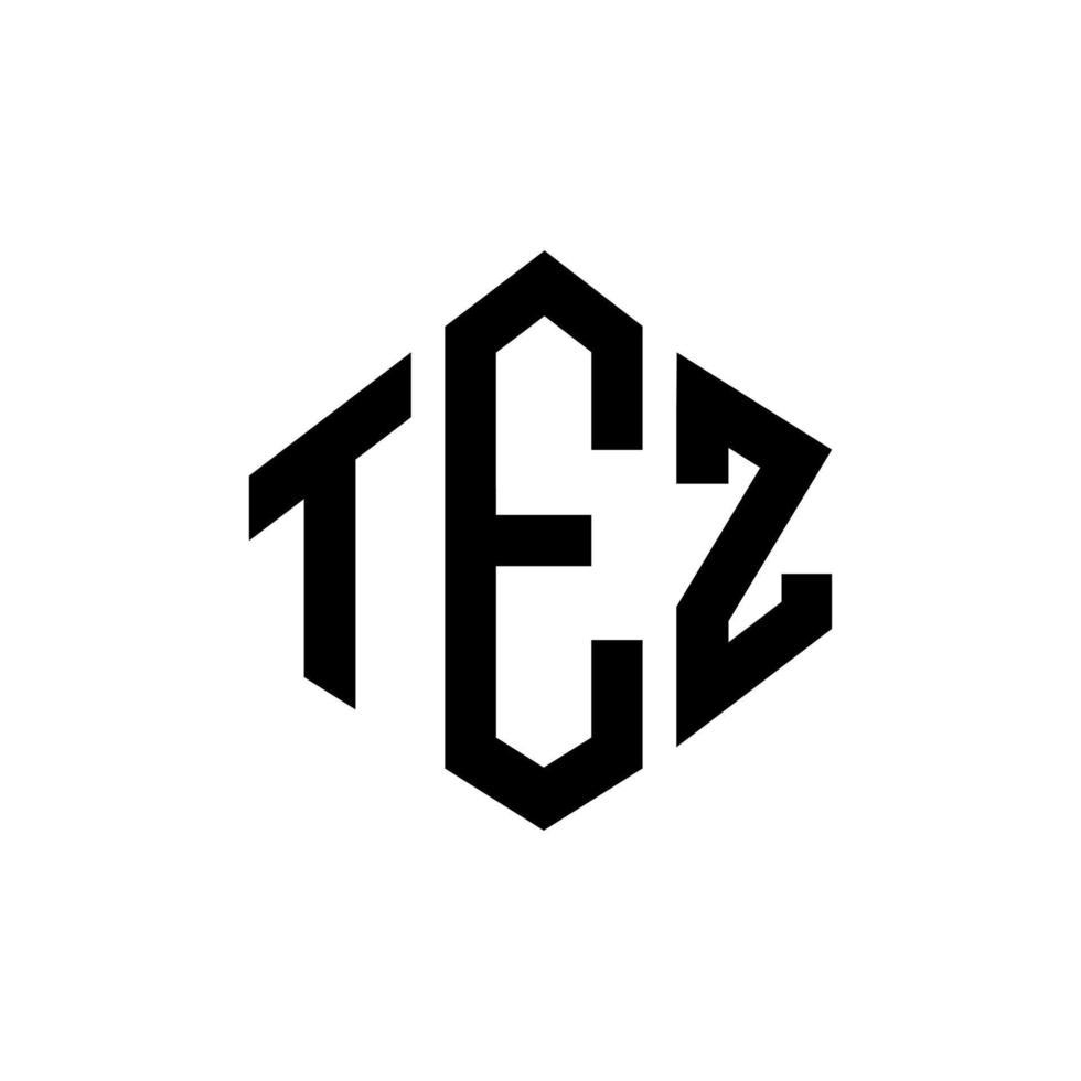 tez lettera logo design con forma poligonale. tez poligono e design del logo a forma di cubo. tez esagono logo modello vettoriale colori bianco e nero. monogramma tez, logo aziendale e immobiliare.