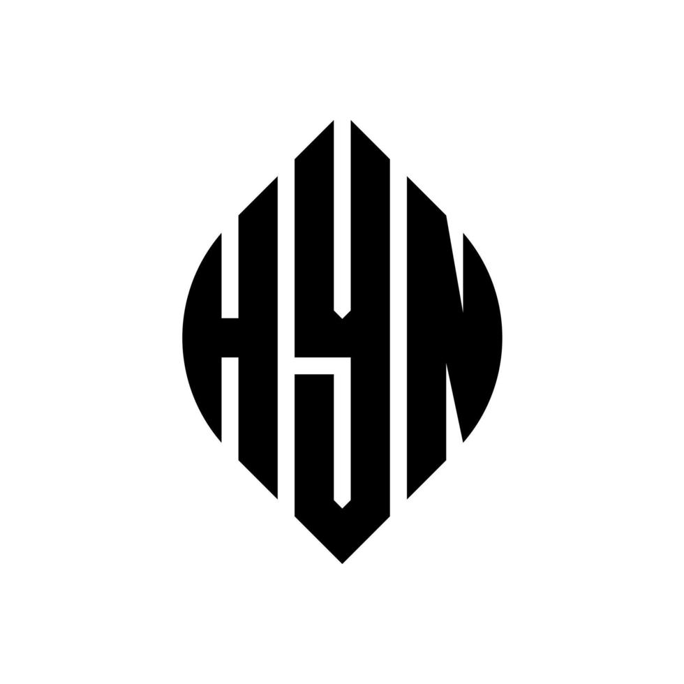 hyn circle letter logo design con forma circolare ed ellittica. hyn lettere ellittiche con stile tipografico. le tre iniziali formano un logo circolare. hyn cerchio emblema astratto monogramma lettera marchio vettore. vettore