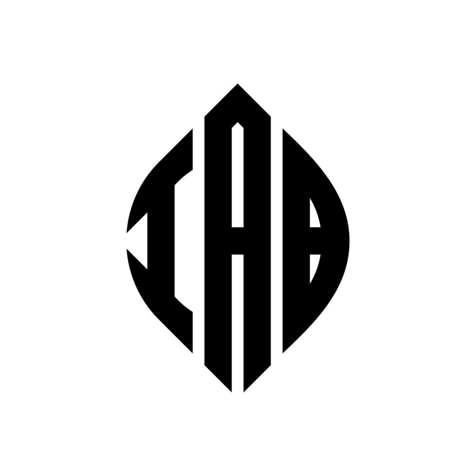 design del logo della lettera del cerchio iab con forma circolare ed ellittica. iab lettere ellittiche con stile tipografico. le tre iniziali formano un logo circolare. iab cerchio emblema astratto monogramma lettera marchio vettore. vettore