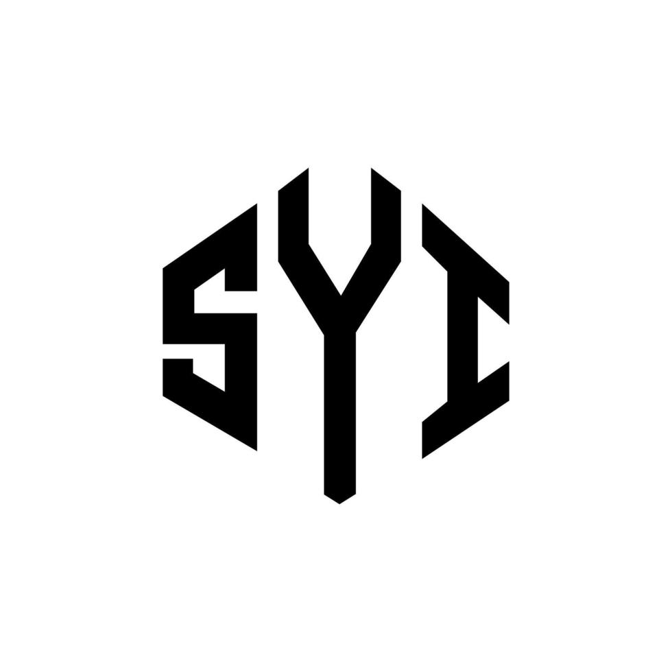 syi lettera logo design con forma poligonale. syi poligono e design del logo a forma di cubo. syi esagono logo modello vettoriale colori bianco e nero. monogramma syi, logo aziendale e immobiliare.