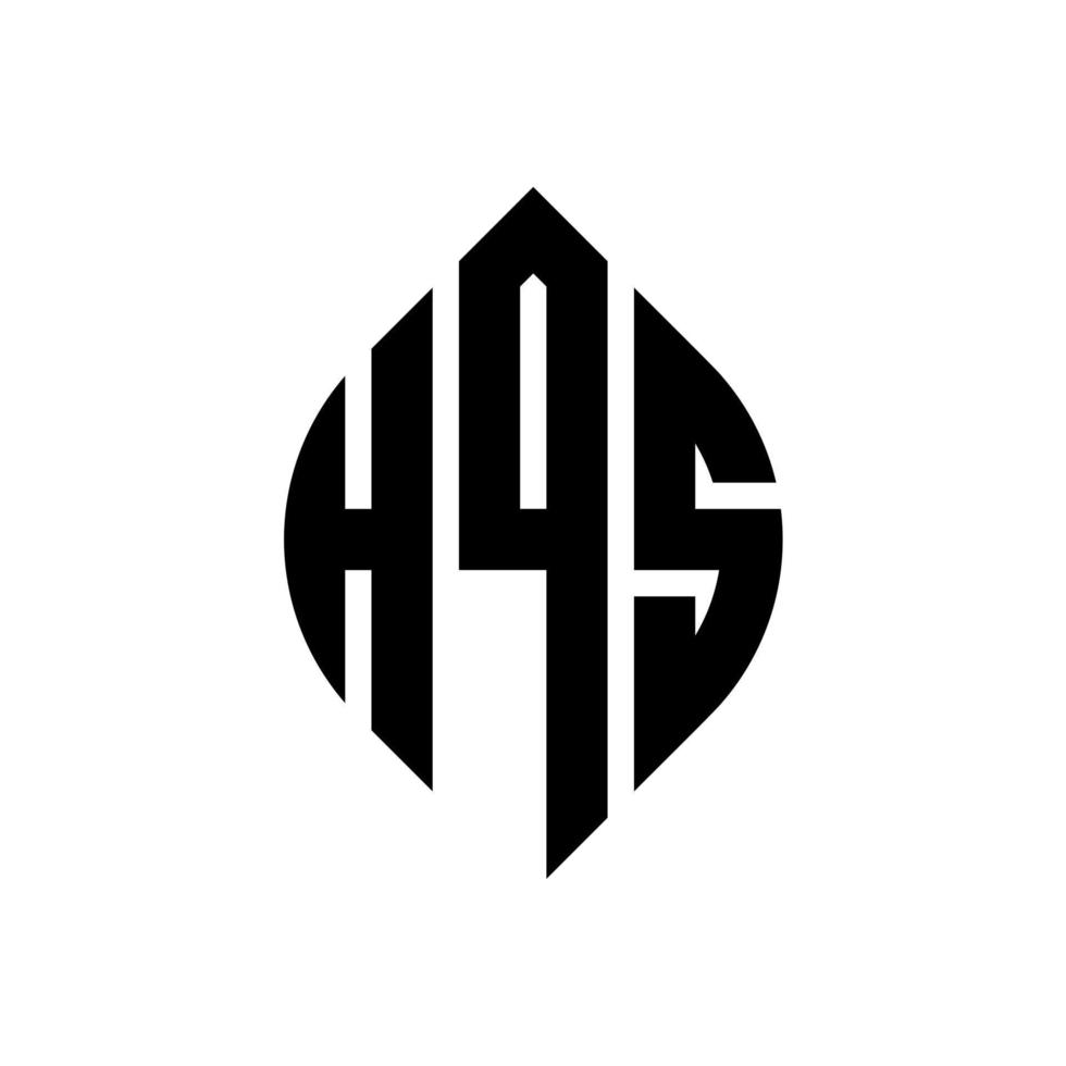 design del logo della lettera del cerchio hqs con forma circolare ed ellittica. hqs lettere ellittiche con stile tipografico. le tre iniziali formano un logo circolare. hqs cerchio emblema astratto monogramma lettera marchio vettore. vettore