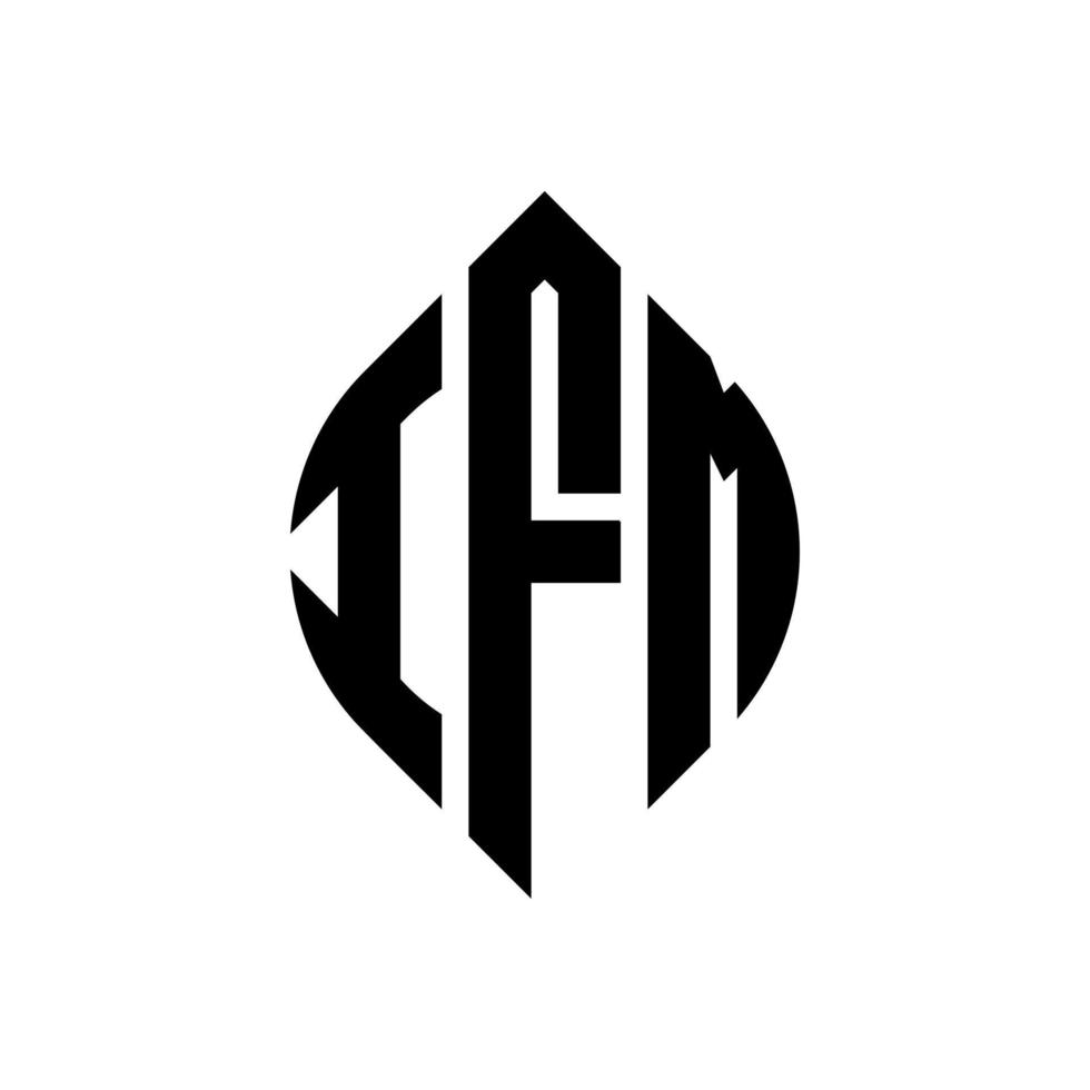 design del logo della lettera circolare ifm con forma circolare ed ellittica. ifm lettere ellittiche con stile tipografico. le tre iniziali formano un logo circolare. ifm cerchio emblema astratto monogramma lettera marchio vettore. vettore