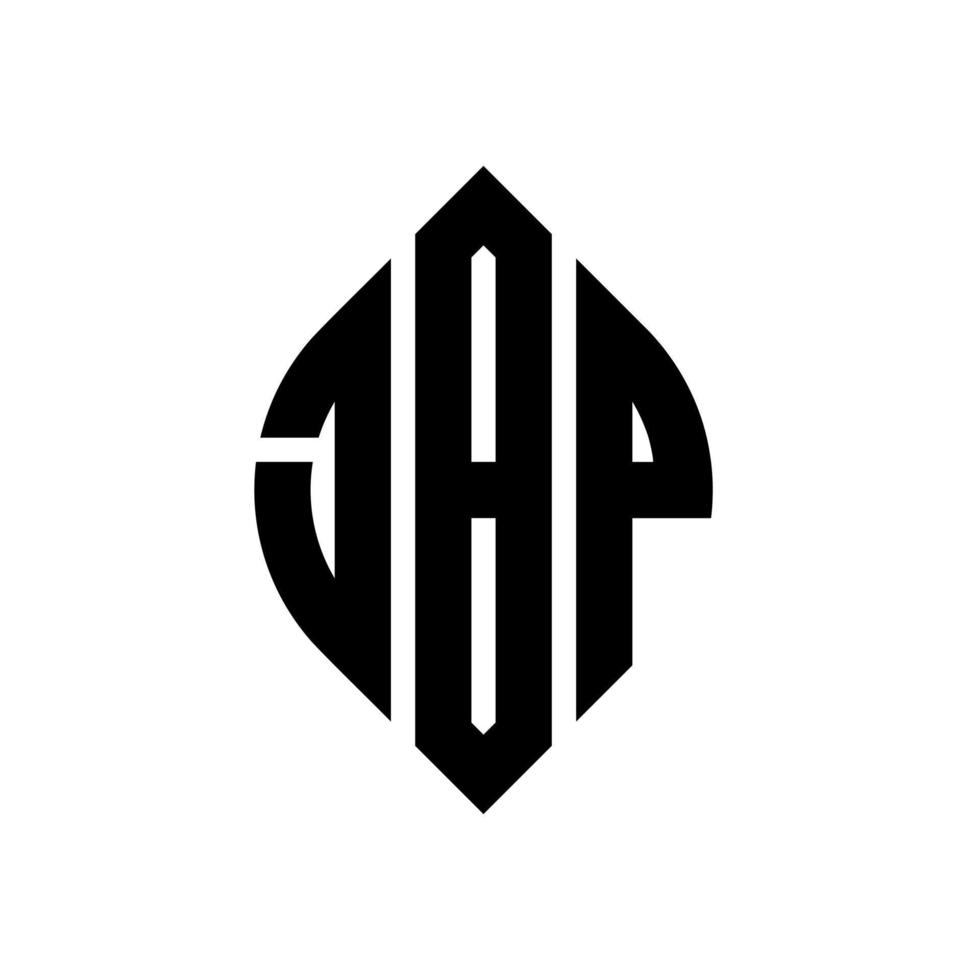 jbp circle letter logo design con forma circolare ed ellittica. jbp lettere ellittiche con stile tipografico. le tre iniziali formano un logo circolare. jbp cerchio emblema astratto monogramma lettera marchio vettore. vettore