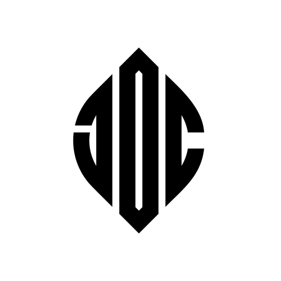 jdc circle letter logo design con forma circolare ed ellittica. jdc lettere ellittiche con stile tipografico. le tre iniziali formano un logo circolare. jdc cerchio emblema astratto monogramma lettera marchio vettore. vettore