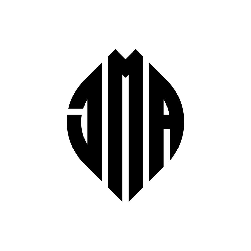 jma circle letter logo design con forma circolare ed ellittica. jma lettere ellittiche con stile tipografico. le tre iniziali formano un logo circolare. jma cerchio emblema astratto monogramma lettera marchio vettore. vettore