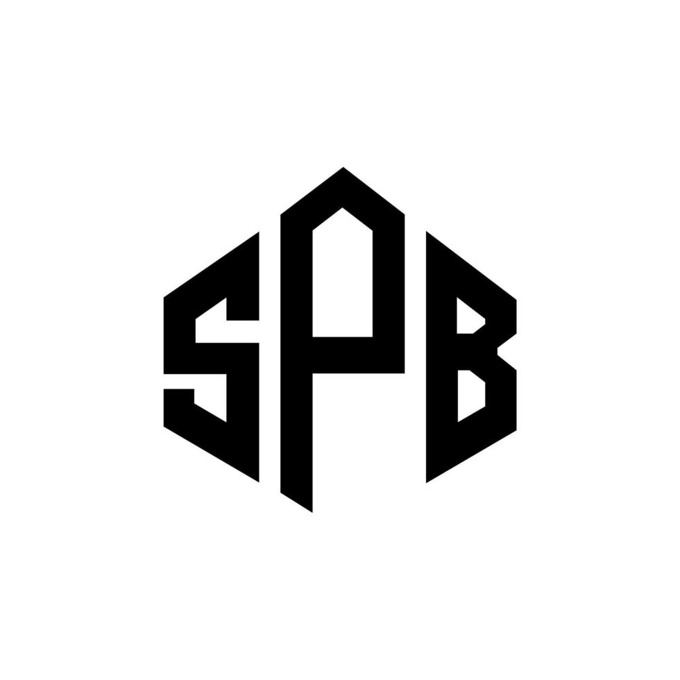 design del logo della lettera spb con forma poligonale. spb poligono e design del logo a forma di cubo. spb esagono vettore logo modello colori bianco e nero. monogramma spb, logo aziendale e immobiliare.