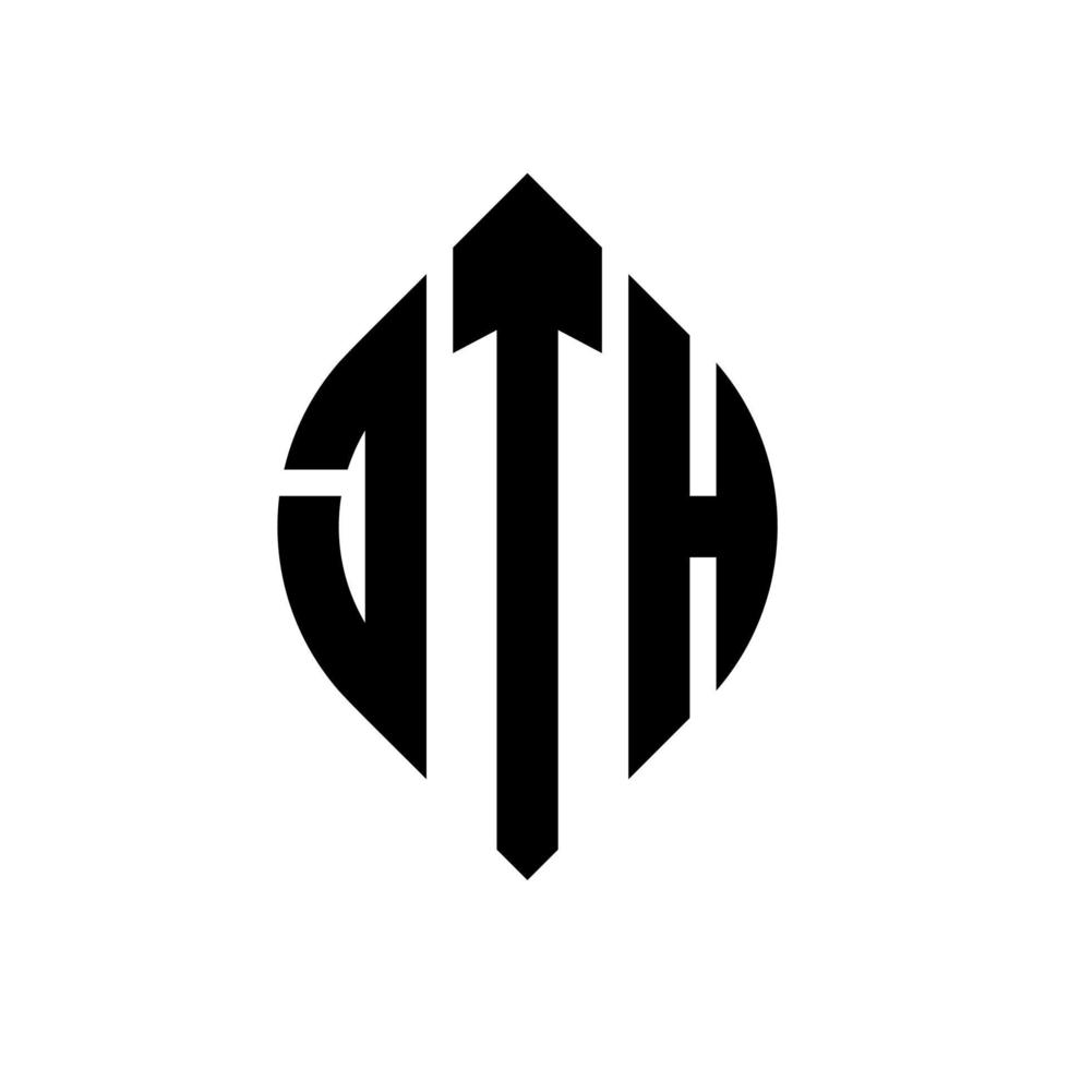 jth circle letter logo design con forma circolare ed ellittica. jth lettere ellittiche con stile tipografico. le tre iniziali formano un logo circolare. jth cerchio emblema astratto monogramma lettera marchio vettore. vettore