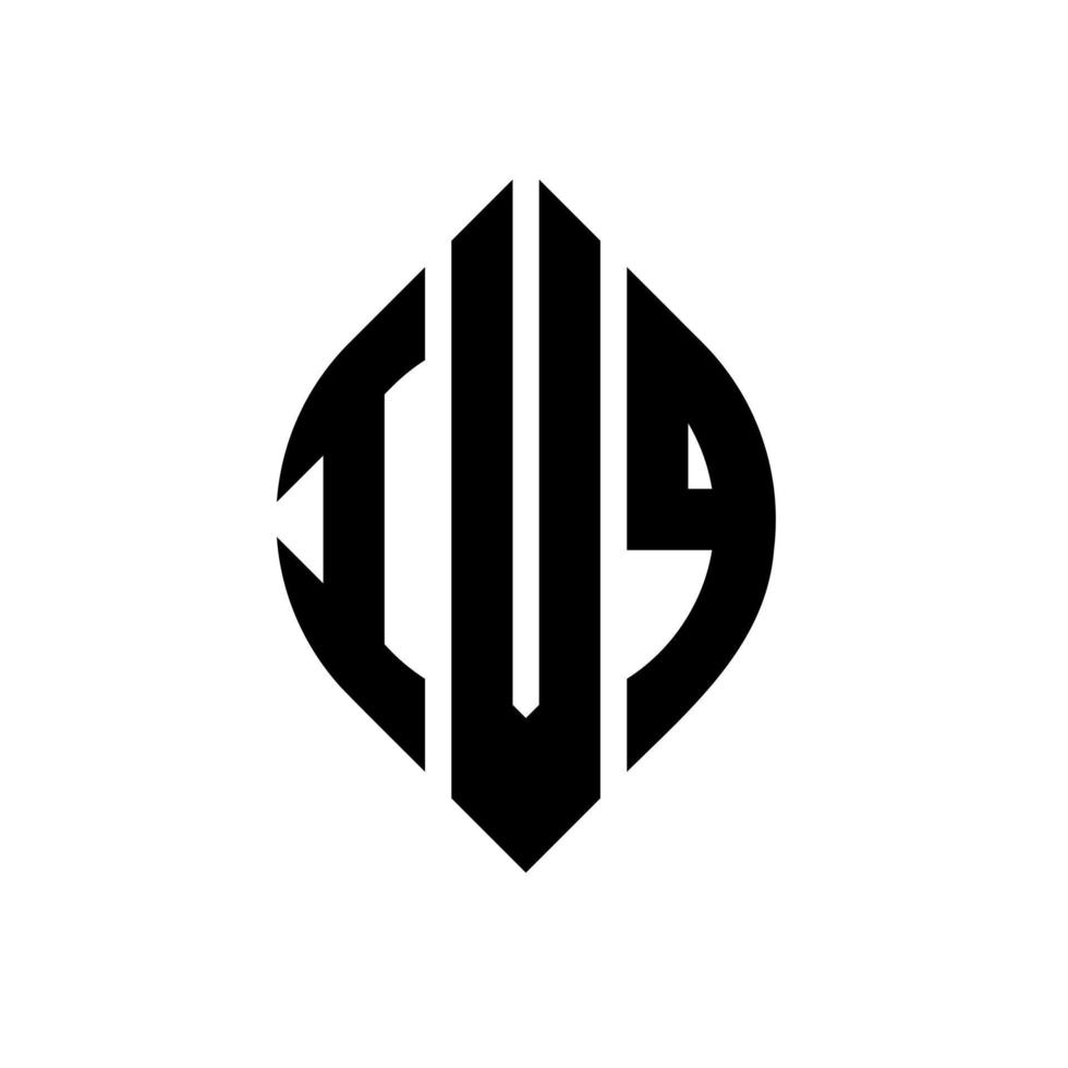 design del logo della lettera del cerchio ivq con forma circolare ed ellittica. ivq lettere ellittiche con stile tipografico. le tre iniziali formano un logo circolare. ivq cerchio emblema astratto monogramma lettera marchio vettore. vettore