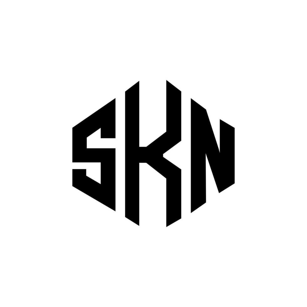 skn lettera logo design con forma poligonale. skn poligono e design del logo a forma di cubo. skn esagono vettore logo modello colori bianco e nero. monogramma skn, logo aziendale e immobiliare.