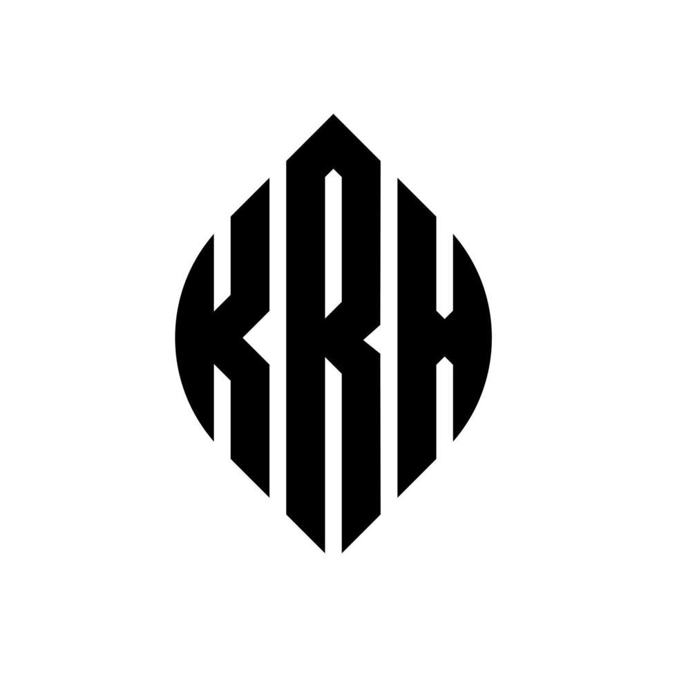 design del logo della lettera del cerchio krx con forma circolare ed ellittica. lettere ellittiche krx con stile tipografico. le tre iniziali formano un logo circolare. krx cerchio emblema astratto monogramma lettera marchio vettore. vettore