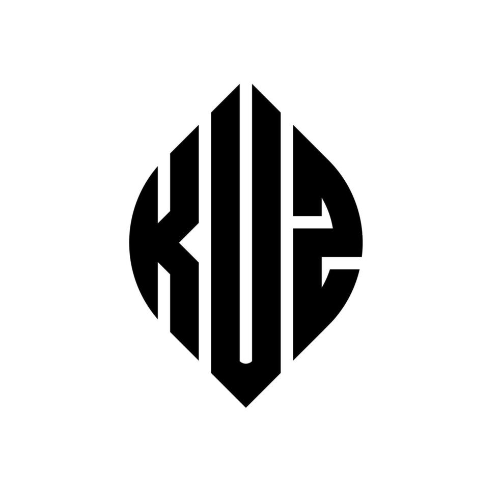 kuz cerchio lettera logo design con cerchio ed ellisse. kuz lettere ellittiche con stile tipografico. le tre iniziali formano un logo circolare. kuz cerchio emblema astratto monogramma lettera marchio vettore. vettore