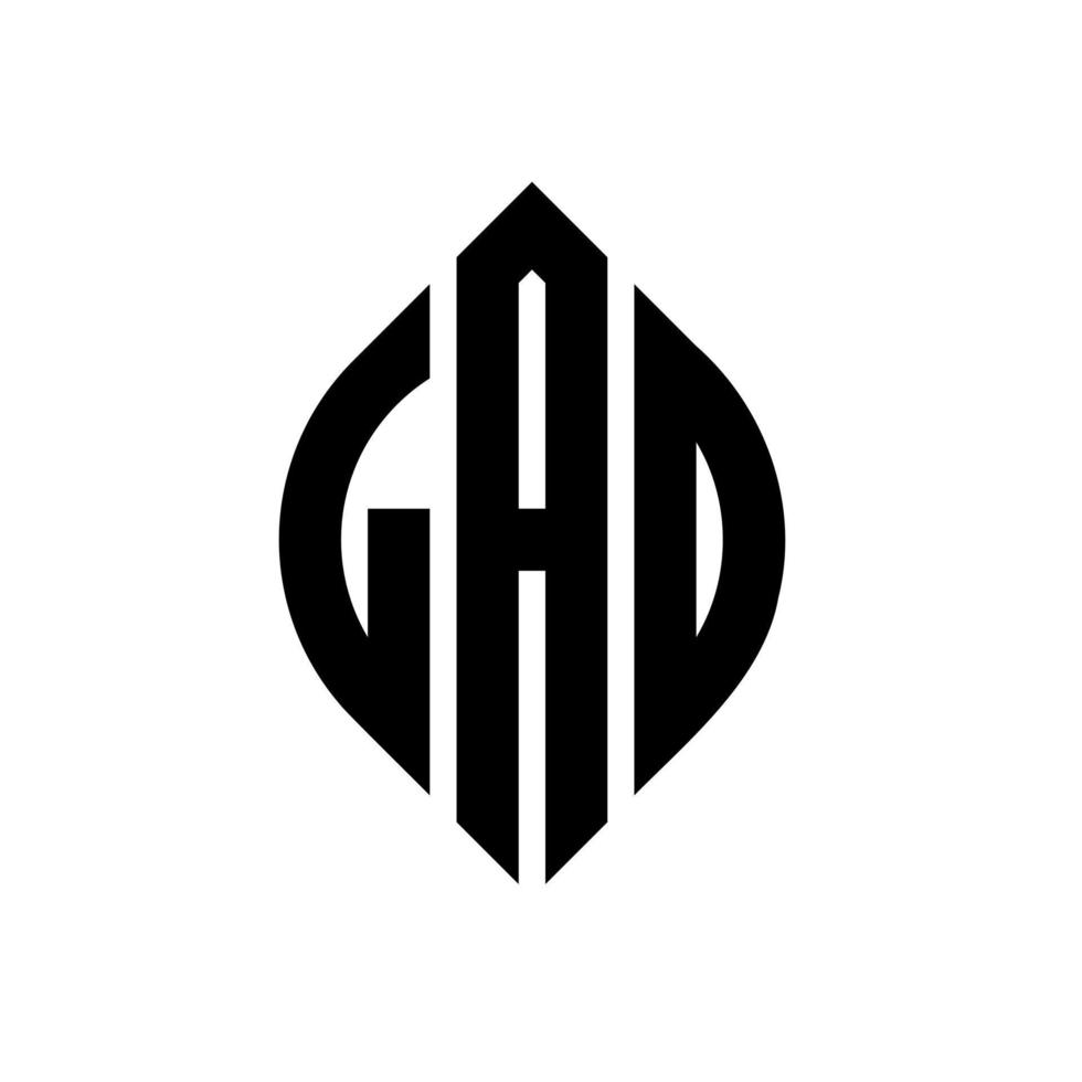 lad circle lettera logo design con cerchio e forma ellittica. lad lettere ellittiche con stile tipografico. le tre iniziali formano un logo circolare. ragazzo cerchio emblema astratto monogramma lettera marchio vettore. vettore