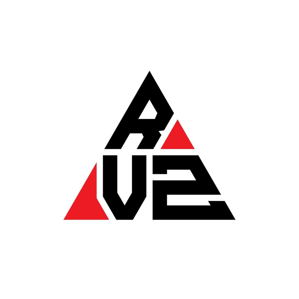 design del logo della lettera del triangolo rvz con forma triangolare. monogramma di design del logo del triangolo rvz. modello di logo vettoriale triangolo rvz con colore rosso. logo triangolare rvz logo semplice, elegante e lussuoso.