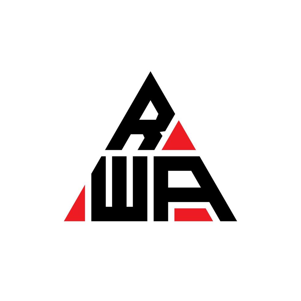 design del logo della lettera del triangolo rwa con forma triangolare. rwa triangolo logo design monogramma. modello di logo vettoriale triangolo rwa con colore rosso. logo triangolare rwa logo semplice, elegante e lussuoso.