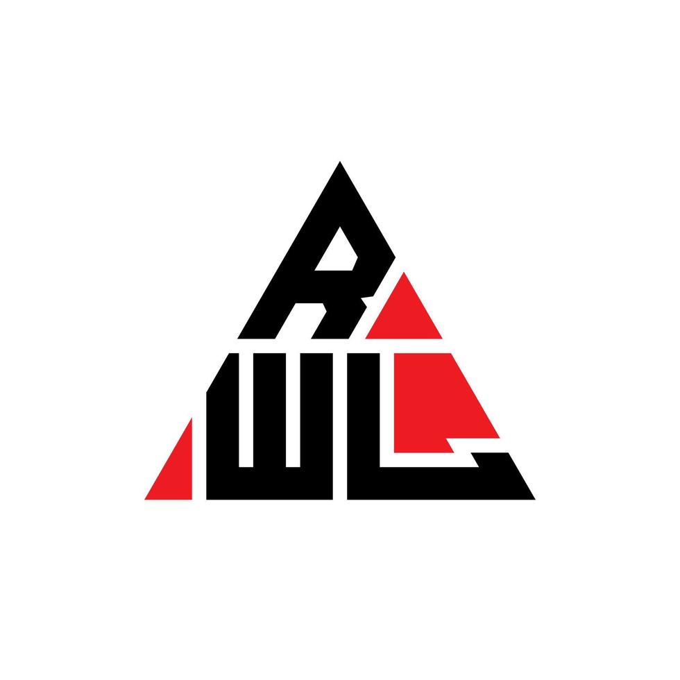 design del logo della lettera del triangolo rwl con forma triangolare. monogramma di design del logo del triangolo rwl. modello di logo vettoriale triangolo rwl con colore rosso. logo triangolare rwl logo semplice, elegante e lussuoso.