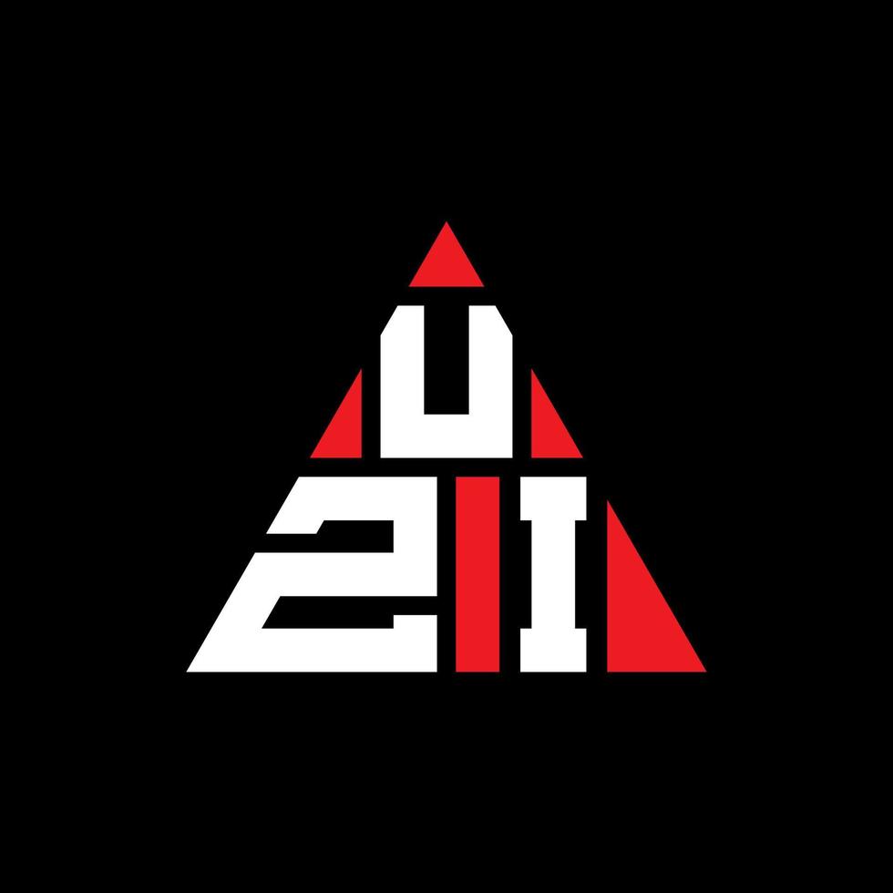 design del logo della lettera del triangolo uzi con forma triangolare. monogramma del design del logo del triangolo uzi. modello di logo vettoriale triangolo uzi con colore rosso. logo triangolare uzi logo semplice, elegante e lussuoso.