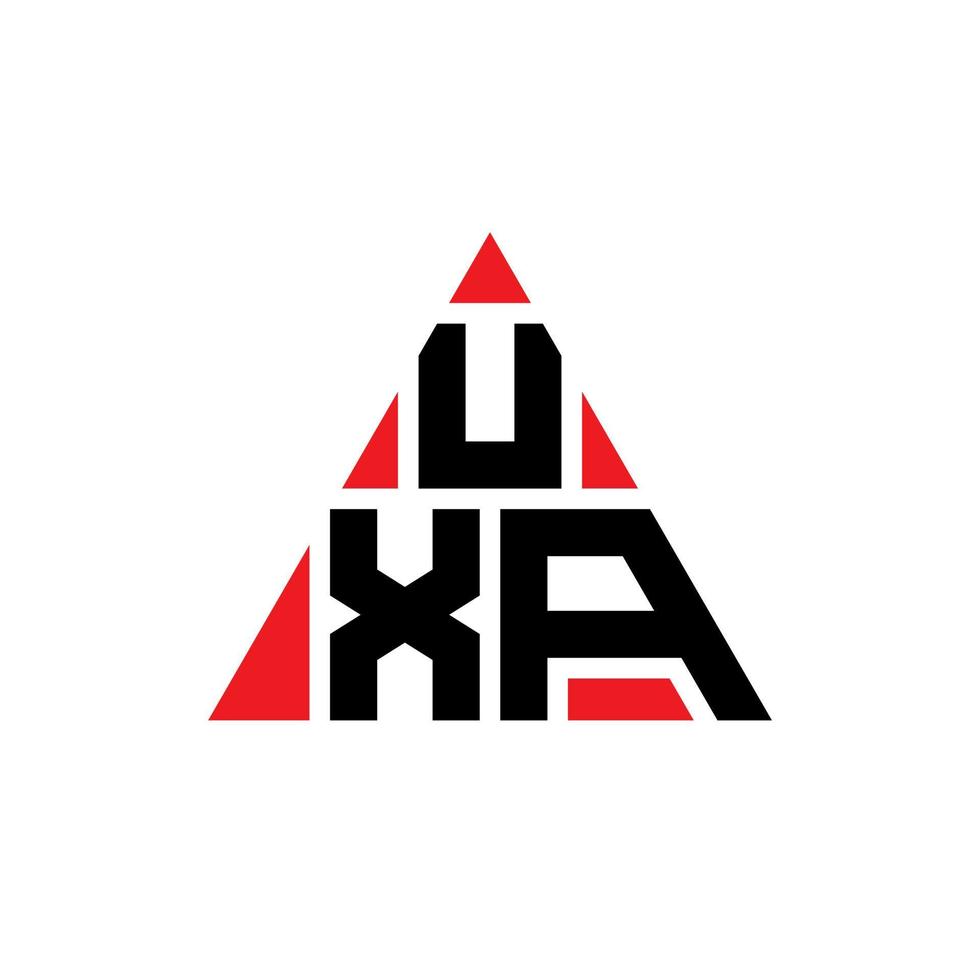 logo lettera triangolo uxa con forma triangolare. monogramma del design del logo del triangolo uxa. modello di logo vettoriale triangolo uxa con colore rosso. logo triangolare uxa logo semplice, elegante e lussuoso.
