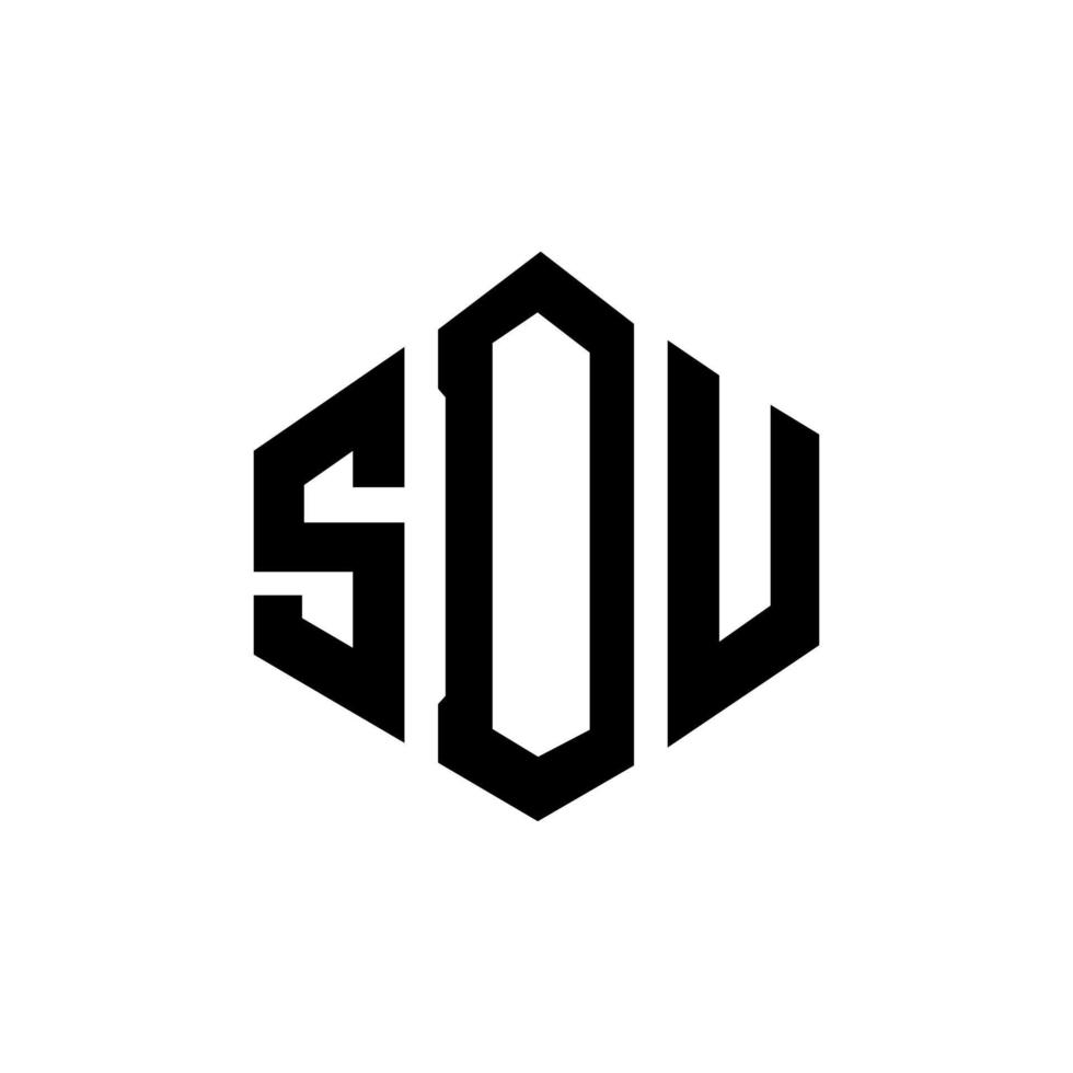 sdu lettera logo design con forma poligonale. sdu poligono e design del logo a forma di cubo. sdu esagono vettore logo modello colori bianco e nero. monogramma sdu, logo aziendale e immobiliare.