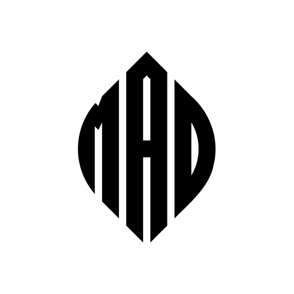 mao circle letter logo design con forma circolare ed ellittica. mao lettere ellittiche con stile tipografico. le tre iniziali formano un logo circolare. mao cerchio emblema astratto monogramma lettera marchio vettore. vettore